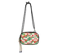 Bolso cruzado negro para hombre, práctico con ranuras para tarjetas de crédito, mini bolsa de hombro para comer, flores de mandala coloridas, Papá Noel a cuadros rojos y verdes
