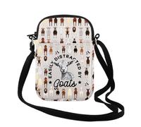 Bolso cruzado para mujer agricultor fácilmente distraído por cabras, regalo para amantes de las cabras, regalo de animales de granja, regalo de cabra boer, De Goats Cr, INCHES