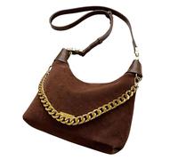 Bolso cruzado para mujer, bolso de hombro de cuero suave, bolso de viaje casual a la moda con correa ajustable, bolso cruzado de cuero francés, Brown, One Size