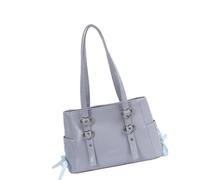 Bolso cruzado para mujer, bolso de hombro de gran capacidad, mochila de piel sintética, elegante bolso de mano de moda con lazos, para viajes, retro, mochila de gran capacidad, Blue, One Size