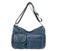 Bolso cruzado para mujer, bolso de hombro para mujer, estilo retro, color sólido, gran capacidad, práctico, versátil, casual, bolsa de mensajero, Blue, One Size, Mochilas con correa