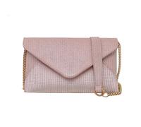 Bolso cruzado para mujer con cadena y correa para el hombro, pequeña cadena, bolso de hombro, bolso de mano para fiesta de graduación elegante, Pink, 210.00x130.00x10.00mm/8.27x5.12x0.39inch