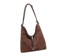 Bolso cruzado para mujer con correa ajustable, ante sintético, bolso de hombro de moda, bolsos pequeños para mujer, Café, Belleza masiva