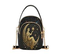 Bolso cruzado para teléfono celular, con patrón de cielo estrellado, diseño de diosa de la suerte, bolsa de hombro duradera, bolsa de viaje resistente