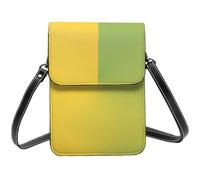 Bolso cruzado para teléfono con estampado de estilo amarillo claro, para mujer, pequeña cartera para teléfono celular, bolso de hombro, mini bolso casual diario para mujer