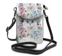 Bolso Cruzado para teléfono móvil con diseño de Gato Negro, Good Days Start with Coffee Meow Animal Cartoon Pets, Bolso de Mano RomanticWallet