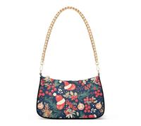 Bolso cruzado pequeño con diseño navideño de abeto y bayas para mujer