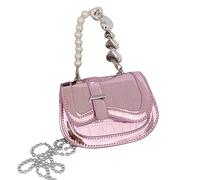 Bolso Cruzado Pequeño Cuadrado con De Perla Barra Labios con Cadena Hombro para Teléfono Móvil Bolso Hombro Individual para Mujer Y Niña Novedad 2023