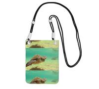 Bolso cruzado pequeño para llevar un teléfono móvil, diagonalmente, isla Lord Howe, tortuga marina, mini monedero de hombro, cartera para teléfono inteligente