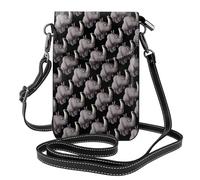 Bolso cruzado pequeño para teléfono celular con estampado de rinoceronte enojado para mujer, mini cartera con ranuras para tarjetas, correa ajustable para el hombro