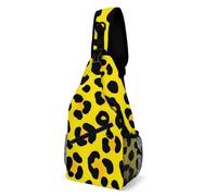 Bolso Cruzado Piel de animal, guepardo, leopardo, estampado amarillo Duradero Mochila Bandolera Moda Mochila Pecho para Viajes Escolar Mujer