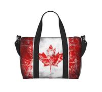 Bolso cruzado portátil con estampado de la bandera de Canadá retro, adecuado para fitness, viajes.
