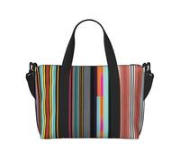 Bolso cruzado portátil con líneas verticales irregulares estampadas, adecuado para fitness, viajes.