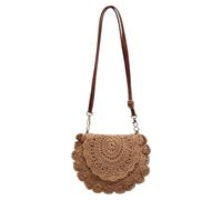 Bolso Cruzado Trenzado De Paja De Verano Para Mujer Con Correas Para Los Hombros Bolso De Playa Tejido Cartera Hecha a Mano Bolsos De Hombro Bolsos Tejidos