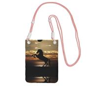 Bolso cruzado universal negro para teléfono, ligero, The Sunset Stallion (1) bolso impreso, perfecto para ir de compras y actividades al aire libre, Pink, Talla única