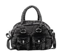 Bolso cruzado vintage para motocicleta, con múltiples bolsillos, práctico bolso de mano para viajes o viajes diarios, Black, One Size