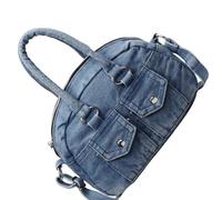 Bolso cruzado vintage para motocicleta, con múltiples bolsillos, práctico bolso para viajes o viajes diarios, bolso cruzado retro para motocicleta, azul claro, One Size