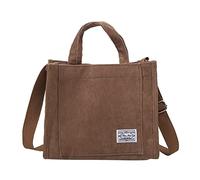 Bolso cuadrado pequeño de poliéster para niñas, estilo coreano, portátil, con un hombro, cruzado, para laptop, mensajero y bandolera, Brown, Talla única