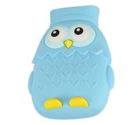 Bolso de Agua Caliente de la Historieta, Forma Linda del Búho del Bolso 400ml de Agua Caliente de la Inyección para el Calentamiento de la Mano (Azul claro)