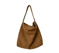 Bolso De Ante Marrón Bolso de mano gamuza for mujer, estilo informal, gran capacidad, vintage, sólido y versátil, for otoño e invierno(Brown)