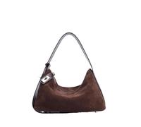 Bolso de ante marrón Bolso De Mujer Vintage Ante Y Piel, Tipo Bola Masa Hervida,solo Hombro para Viajes(Coffee)