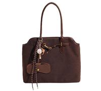 Bolso de Ante Moderno Monedero de Ante con Bonito Colgante Bolso Tote de de Gran Capacidad Bolsos de para Mujer para la Universidad la Escuela el Trabajo Viajes y Compras.