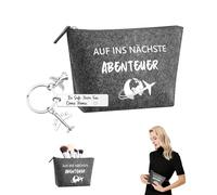 Bolso de Aseo de Viaje Amuleto de la Suerte con Llavero Ángel de la Guardia Grabado, Regalo Ideal para Viajeros, Regalo de Despedida y Año Nuevo, Pequeño y Práctico, 24x15x6 cm