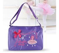 Bolso de Ballet para Niñas de Gran Capacidad con Correa Ajustable Vestido de Baile Bordado para Deportes de Baile Nylon, Púrpura, 27 * 16 * 20 Cm (Púrpura)