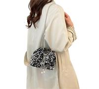 Bolso de banquete, bolso de cubo con lentejuelas for mujer, bolso cruzado versátil de un solo hombro, bolso de mujer(Silver)