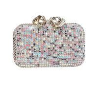 Bolso de banquete con purpurina para mujer con cierre de lazo de mariposa | Bolso de banquete con cadena de gran capacidad para bodas, fiestas, citas, compras, bandolera