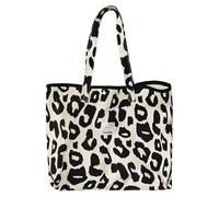 Bolso de bolso leopardo huella impresa lienzo bolsas bolsas de compras bolsas de moda de gran capacidad Ligas grandes para todos los días, oficina, viaje escolar y compras