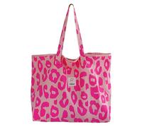 Bolso de bolso leopardo huella impresa lienzo bolsas bolsas de compras bolsas de moda de gran capacidad Ligas grandes para todos los días, oficina, viaje escolar y compras