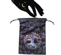 Bolso de cartas del tarot con patrón lunar y cordón para la fase lunar, bolsa de portátil para pendientes, collares, juegos de oráculos, runas, piedras, dados, 91 piezas, 説明を参照してください, Ver