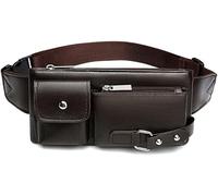 Bolso de Cintura for Hombre, riñonera de Cuero for Hombre, Bolsos de Hombro for teléfono, Bolso de Cadera for Hombre, Bolsa for cinturón (Color : White-Patch Five-Pointed Star4)