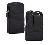 Bolso de Cintura para Teléfono Celular Hombre Negro, Funda Cinturon Hombre, Bolso Bandolera para Celular Caso Bolso Cruzado Teléfono Móvil para Cinturón con Tarjetero para Deportes Senderismo Viaje