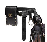 Bolso de cinturón renacentista,Bolsa de plátano de | De Moto Retro Halloween Steampunk - Bolsas Cruzadas para Muslos y piernas, Estilo Punk para Mujer, Negro, Se référer au descriptif