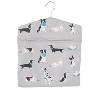 Bolso de clip de ropa Beldray - estampado de perro, para colgar en la línea, organización del clip, gancho para colgar simple para el almacenamiento, tiene capacidad para 100 bolsas de clip de ropa