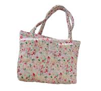Bolso de compras de algodón para mujer con diseños acolchados e interior espacioso, bolso de hombro acolchado, B, Belleza masiva