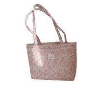 Bolso de compras de algodón para mujer, con diseños acolchados y espacioso, casual, suave, cómodo, a, One Size