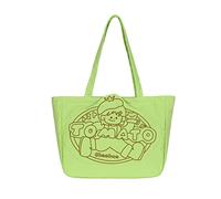 Bolso de compras de lona para mujer, bolso de hombro de gran capacidad, bolso casual para mujer, bonito bolso de mano con estampado de dibujos animados, bolsa de estudiante, bolsa de hombro con