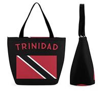 Bolso de compras grande reutilizable de la bandera de Trinidad bolso de mano de impresión personalizada para las mujeres