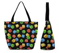 Bolso de compras grande reutilizable de los dados coloridos bolso de mano de la impresión personalizada para las mujeres