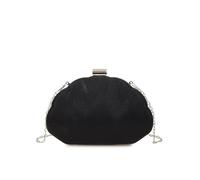 Bolso de concha Bolso de lujo tipo concha for mujer, elegante bolso noche con cadena, color caramelo, ideal for banquetes, cenas, fiestas y bodas. cruzado(Black)
