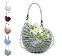 Bolso De Concha Ganchillo, Nautilus Radiante, Hombro Mar Con Correa Perlas for Mujeres Vacaciones Verano Boho Bolsos