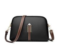 Bolso De Concha Negra De 1 Pieza, Billetera De Cuero PU, Bolso De Hombro Para Mujer, Bolso Cruzado Con Cremallera, Bolso Ajustable, Adecuado Para Varias Ocasiones