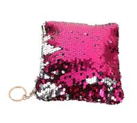 Bolso de Cosméticos para Mujer Lentejuelas, Cremallera | Monedero Creativo y Delicado, Uso Diario y Compras, Rosa Plata, 1 Pieza