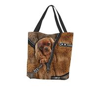 Bolso De Cosméticos Perro Cavalier King Charles Spaniel Ajustable Bolso De Lona Reutilizables Tote Bag Para Viajes Trabajo Camping