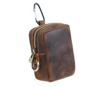 Bolso de Cuero con Cremallera, Bolsa de la Tarjeta de la Cartera de la Moneda del sostenedor dominante, Bolso de la Cintura de la Correa para los Deportes Corrientes al Aire Libre, Monedas