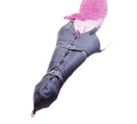 Bolso de cuero con esposas y camisa de fuerza - sujeciones para brazos para juego erótico - guantes individuales para fetiche y BDSM