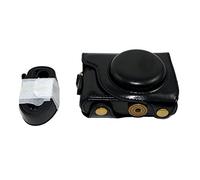 Bolso de Cuero de la cámara de la PU de protección para Canon PowerShot G9X, Marca Mark II de G9 X Mark II con Correa de la Correa de Cuello de Hombro Negro